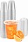 Disposable Cups With Lids | Clear Plastic Cups With Lids | Iced Coffee Cups For Bubble Boba Tea | Cup and Flat Lid For Cold Drinking & Smoothie 50 Sets